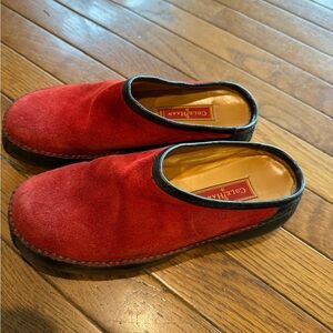 Cole Haan Country red suede slip on clog mules